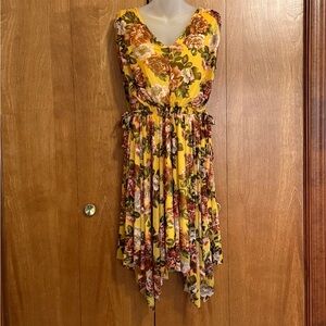 Deep Yellow Floral Dress Size medium NWT